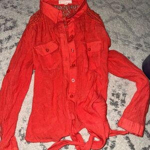 Edge Bright Orange Button-Down Shirt
